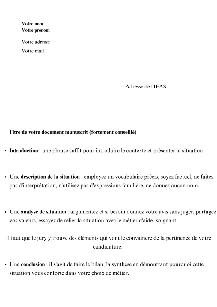 IFAS préparer son entrée Info aide soignant